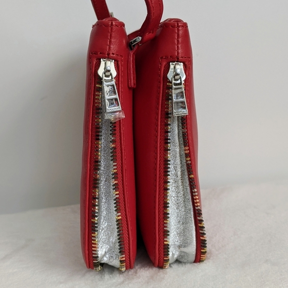 Zadig & Voltaire Red Leather Crossbody Shoulder Bag Multicolor Zipper NWT - Picture 10 of 16